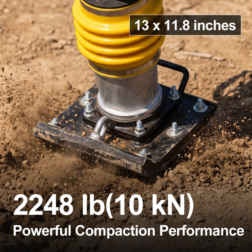 Greatbear 5.6 HP 196cc Gas Powered Tamping Rammer, 2248 lb Impact Force