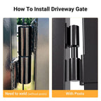 14x8 ft Steel Dual Swing Driveway Gate with Wider Goalposts