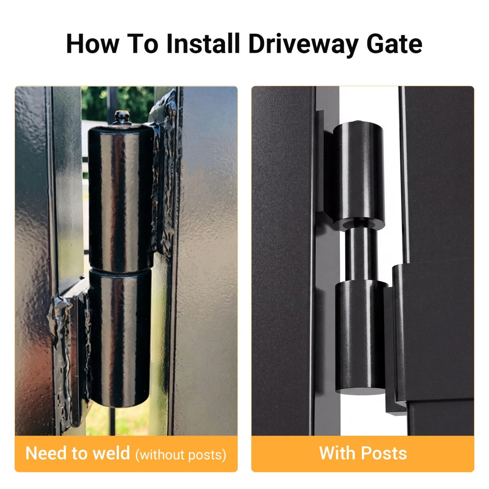 16x8 ft Steel Dual Swing Driveway Gate