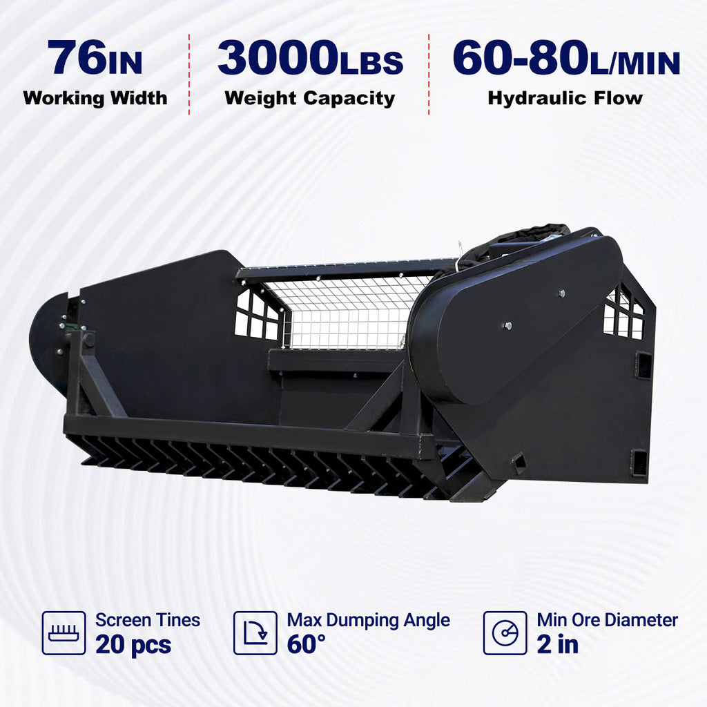 Greatbear 76" Skid Steer Screening Bucket