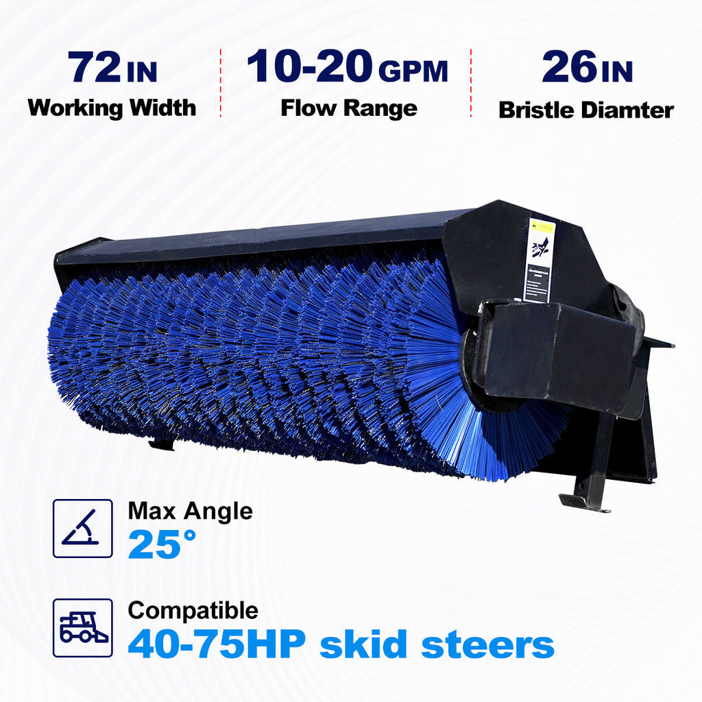 Greatbear Skid Steer 72'' Angle Broom
