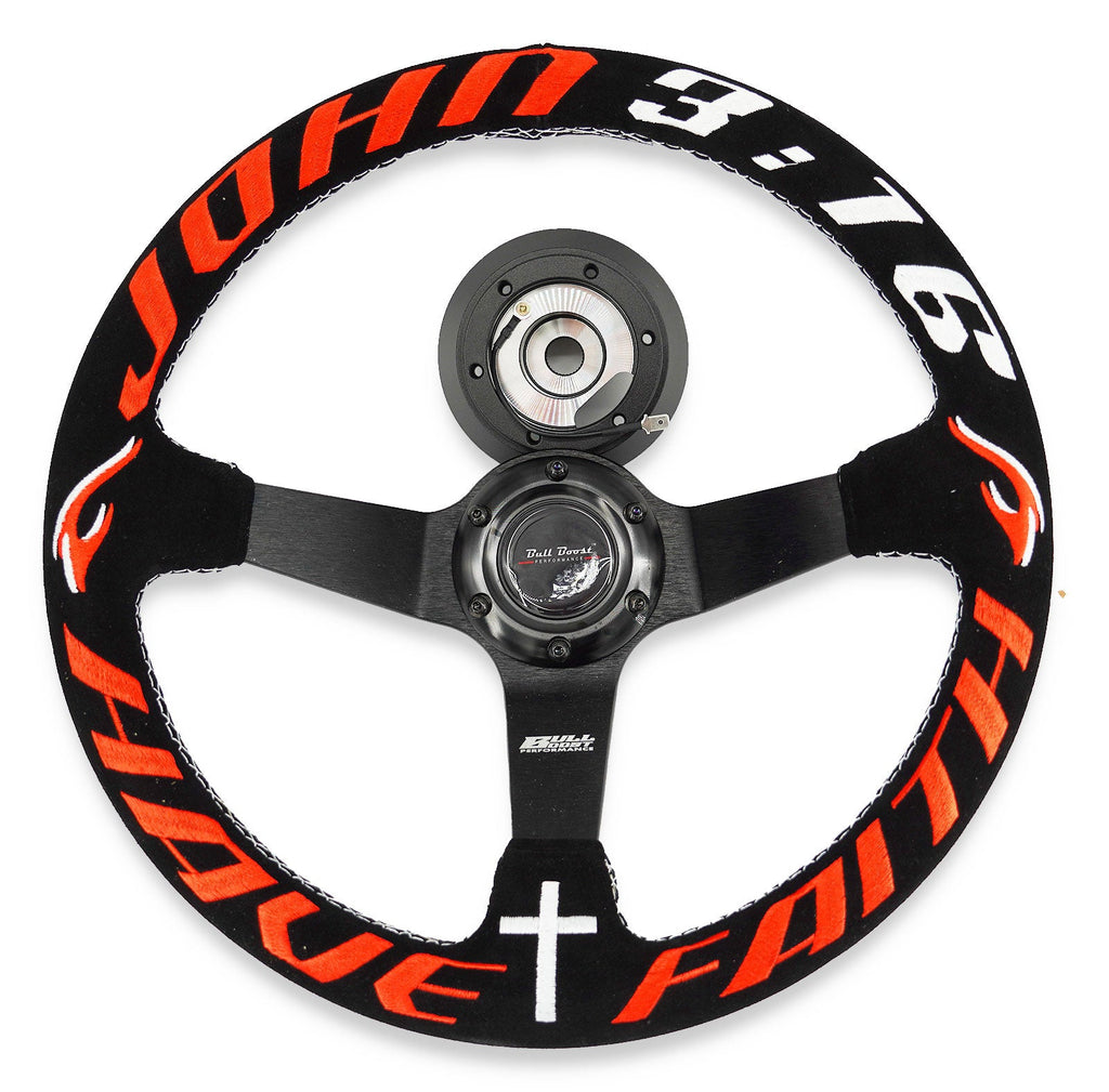 Have Faith 350mm Suede Steering Wheel Hub Adapter For Dodge GM Buick Chevy Vehicles