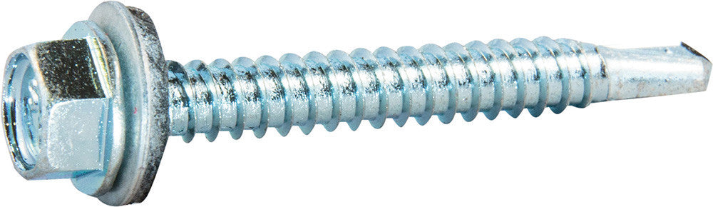 8-18 x 3/4 Hex Washer Head Self Drilling Screw w/ Neo Washer Zinc Plated