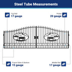 20x8 ft Steel Dual Swing Driveway Gate
