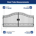 14x8 ft Steel Dual Swing Driveway Gate