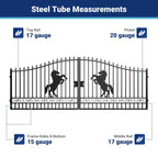 18x8 ft Steel Dual Swing Driveway Gate