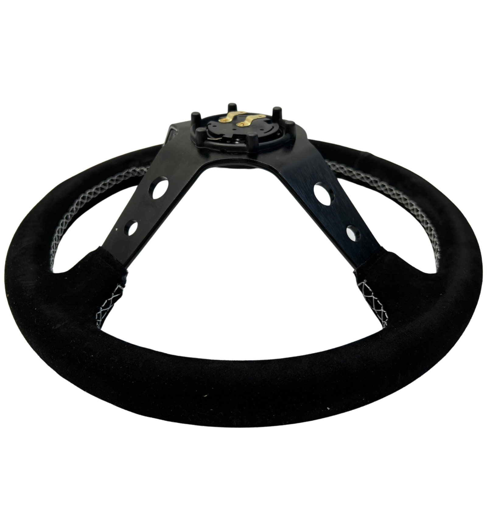 Suede Deep Dish Steering Wheel + Short Hub Adapter Kit For Toyota Camry Corolla