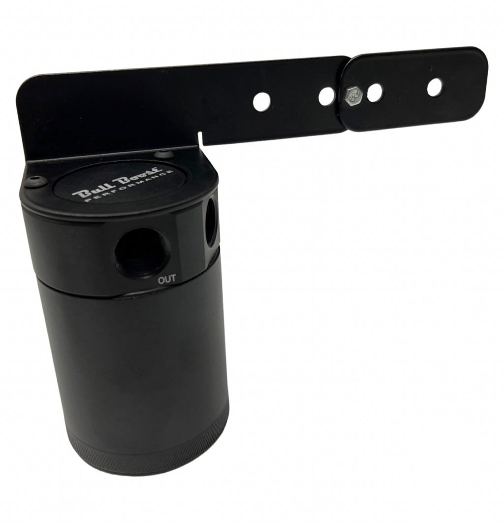 Adjustable Billet Baffled Oil Catch Can Reservoir Tank Racing 2-Port V2 Bracket