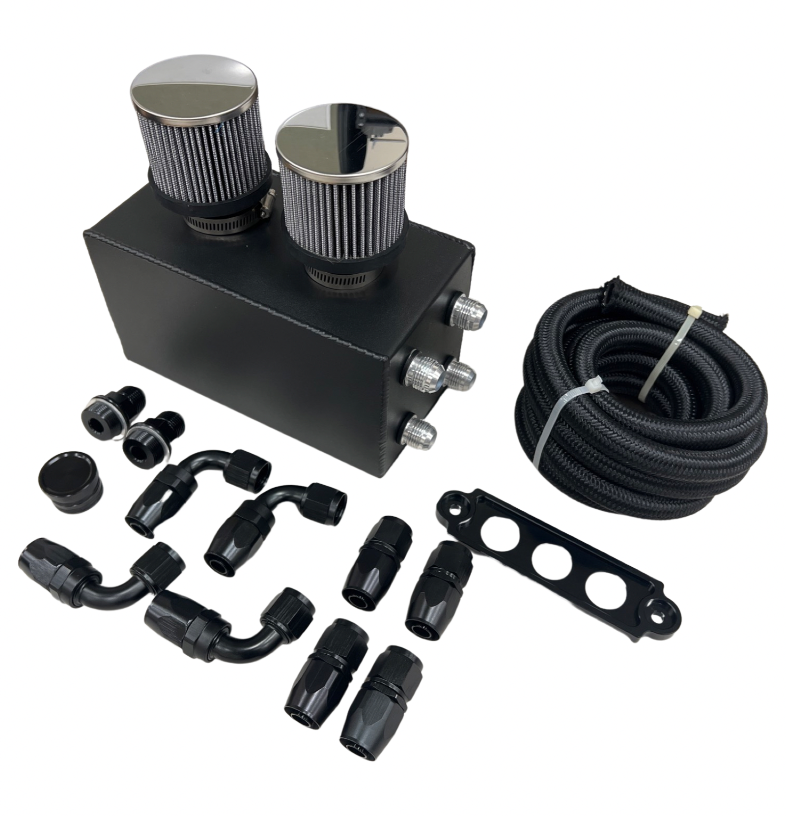 Pro Series Oil Catch Can For Prelude Del Sol Accord s2000 4 Port -10AN With Hose