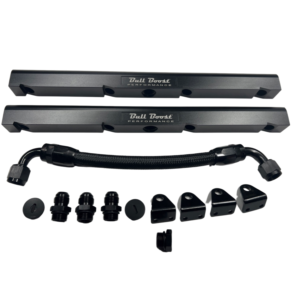 Z893 LS1 / LS6 -8AN high flow BLACK fuel rails w/ fittings & crossover hose for Corvette CTS Camaro