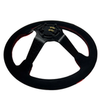 Rising Sun Infiniti G35 G37 Suede 3"Deep Dish Steering Wheel + Quick Release Short Hub Adapter