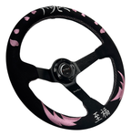 Pink Heart Bliss Suede Deep Dish Steering Wheel Short Hub Adapter Kit For 2022+ GR86 Subaru BRZ FRS tC xB xD