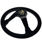 Bliss Heart Deep Dish Suede Steering Wheel + Short Hub Adapter Kit For Honda Acura Civic Integra Accord Del Sol, CRX, Prelude