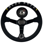 Deadboyz Suede Steering Wheel + Short Hub Adapter Kit For 02-07 Impreza WRX STI Legacy Eclipse Lancer Galant 3000GT