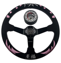 Pink Bliss Heart Steering Wheel + Hub Adapter Kit For Toyota Pickup, Corolla, 4Runner, MR2, Camry