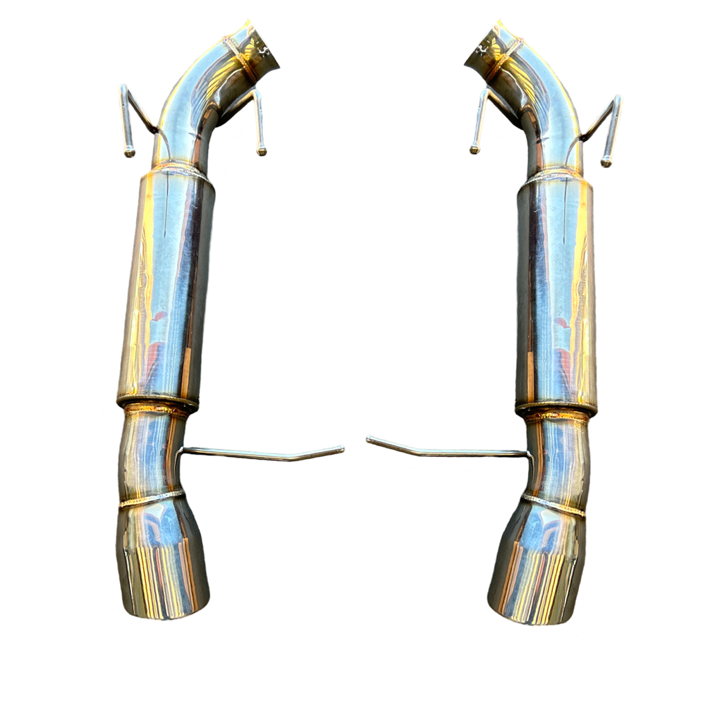 Dual Stainless Axle-Back Exhaust Muffler System Kit 13-14 Ford Mustang GT 5.0L