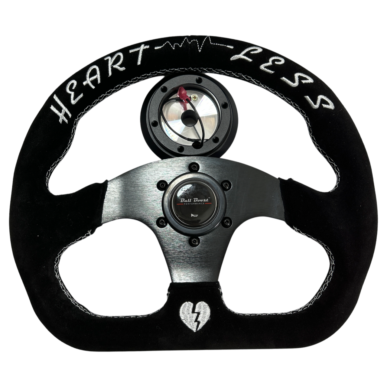 Quadro Suede Steering Wheel + Short Hub Adapter for 83-04 Ford Mustang / 89-92 Ford Ranger