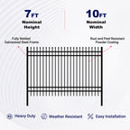 10x7 ft Steel Fence with 4 Rails, 30 Panels
