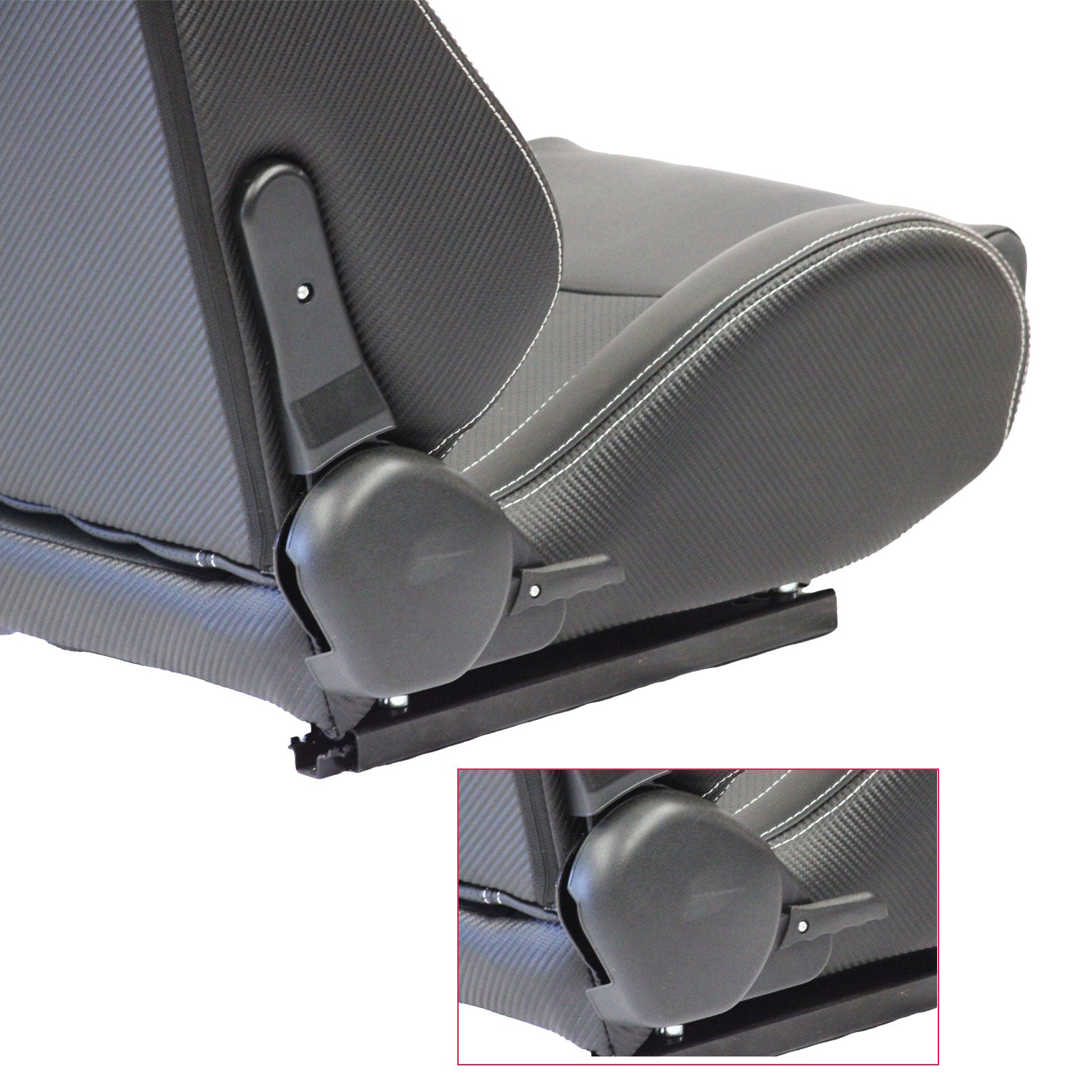 The Chosen Leather Reclinable Bull Boost Racing Bucket Seat with Slider Rails