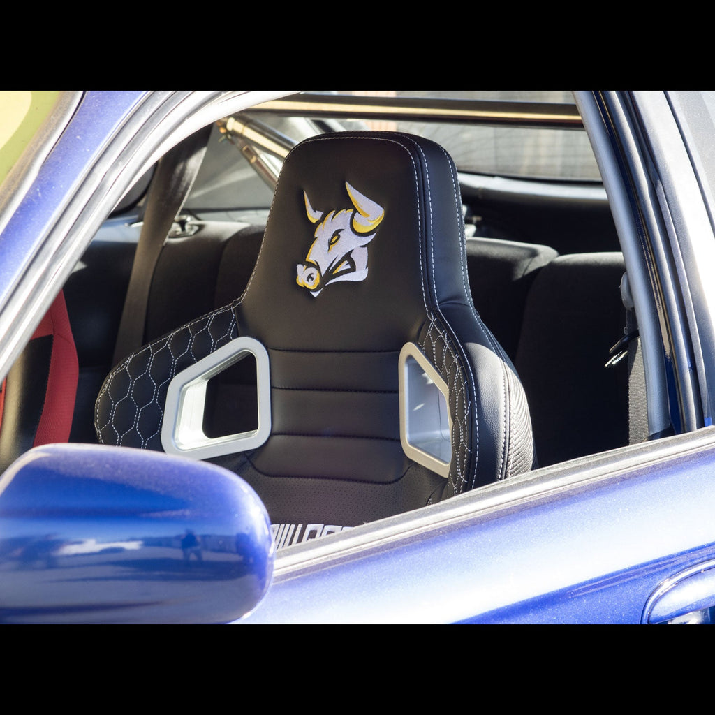 The Chosen Leather Reclinable Bull Boost Racing Bucket Seat with Slider Rails