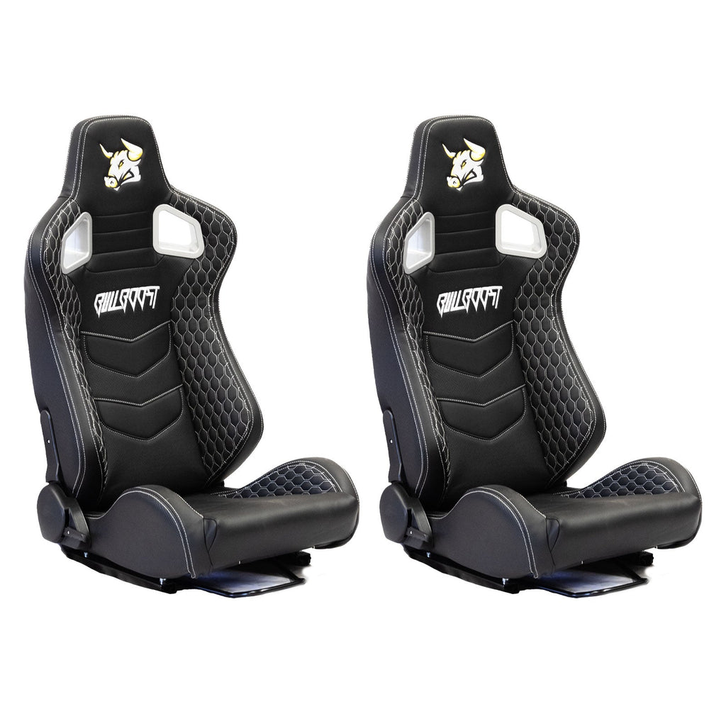Bull Boost Adjustable Racing Lowered Ultra Max Bucket Seat w/ Seat Rails