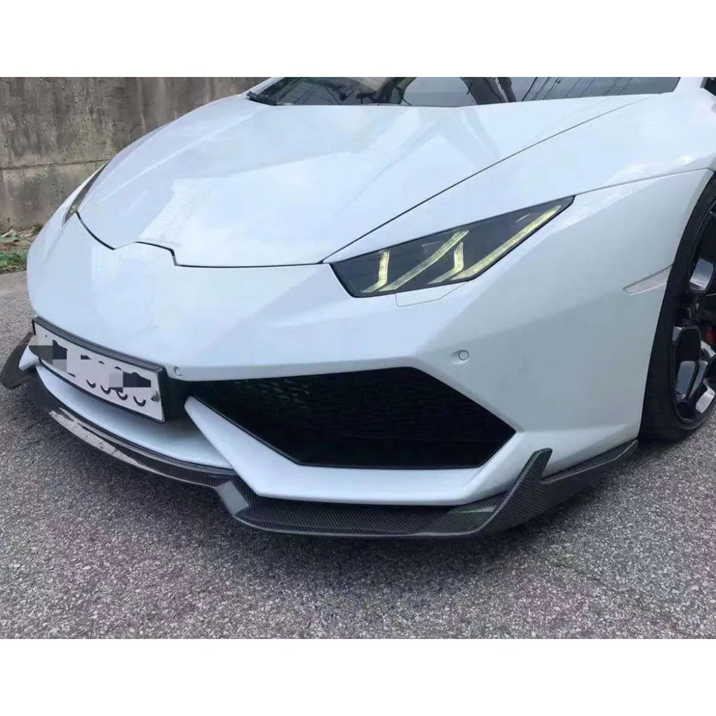 R Style Carbon Fiber Front Lip for Lamborghini Huracan LP580 LP600 LP610