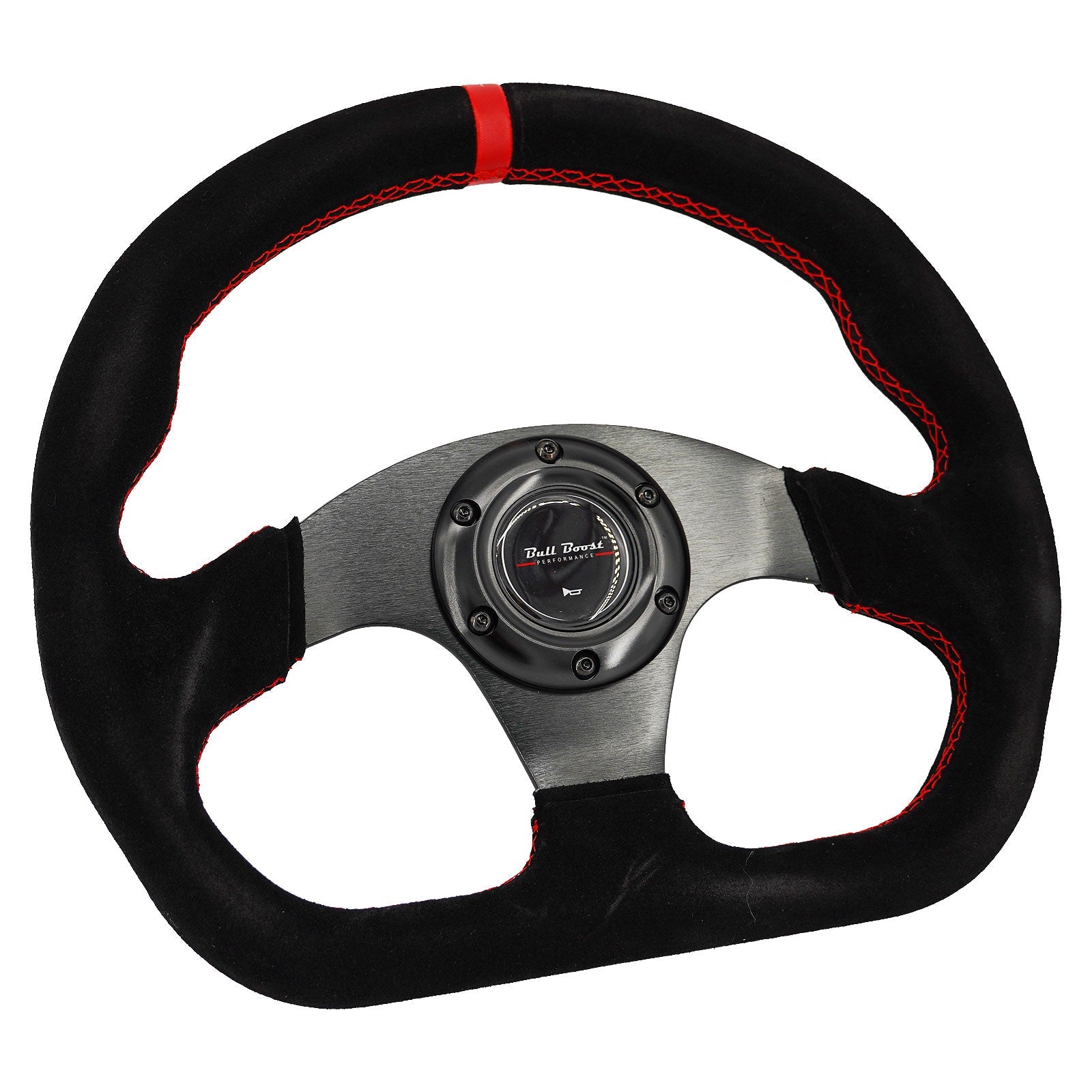 Lightweight Flat Racing Billet 6-Bolt Steering Wheel Black Alcantara Quadro