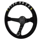 Deadboyz Universal 350mm 3"Deep Dish 6-Bolt Steering Wheel Black Suede