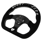 Heartbreak Lightweight Flat Racing Billet 6-Bolt Steering Wheel Black Alcantara Quadro