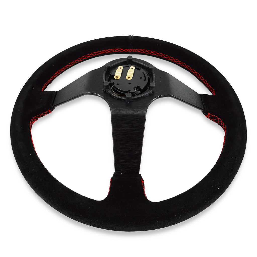 John 350mm Steering Wheel + Short Hub Adapter Kit For Mazda Miata RX-7 RX-8 MX-3 MX-6