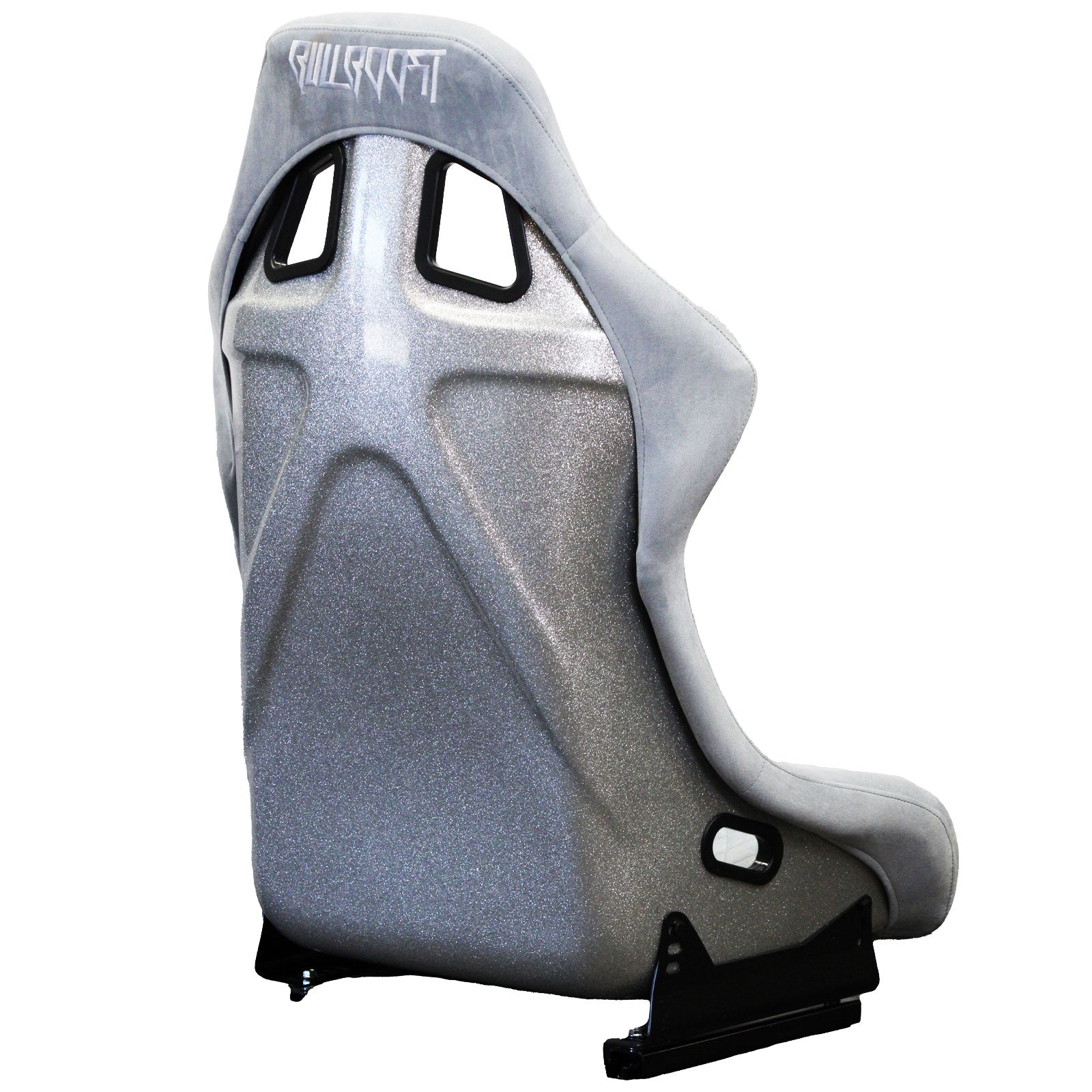 Nardo Gray Bull Boost Adjustable Racing Lowered Ultra Max Bucket Seat with Slider Rails