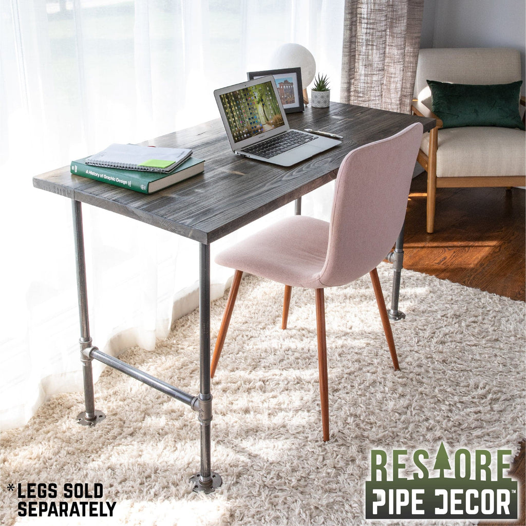 RESTORE Boulder Black Solid Wood Desk Tabletop