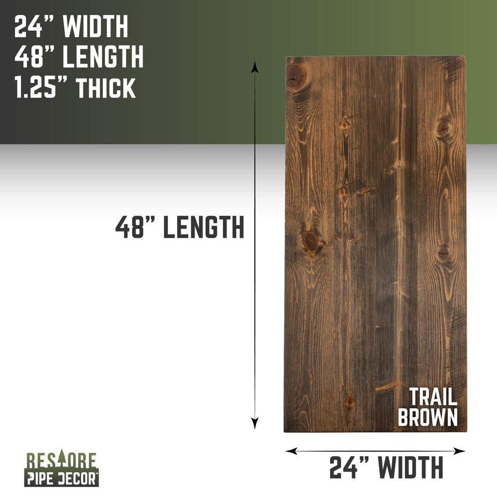 RESTORE Trail Brown Solid Wood Desk Tabletop
