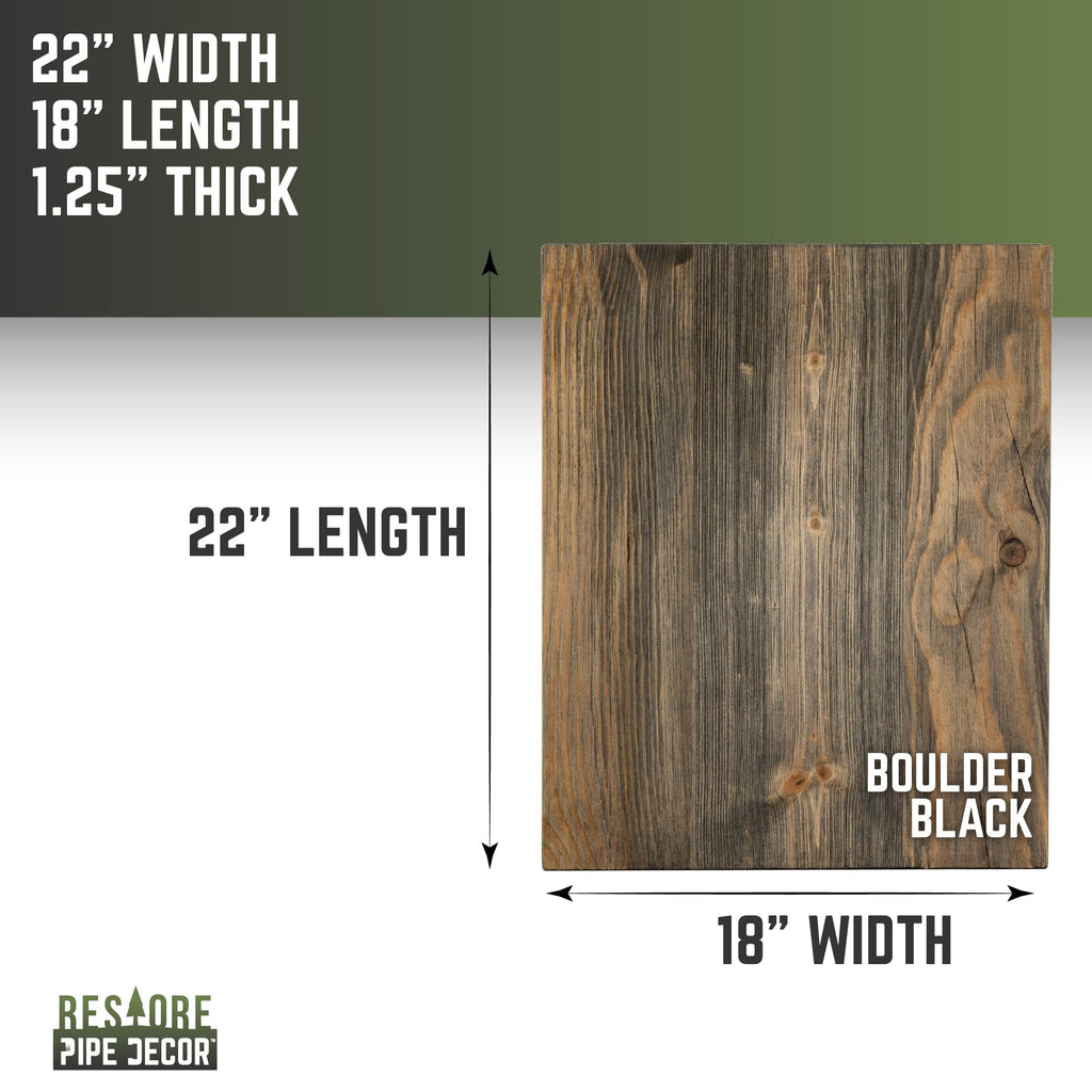 RESTORE Boulder Black Solid Wood End Tabletop