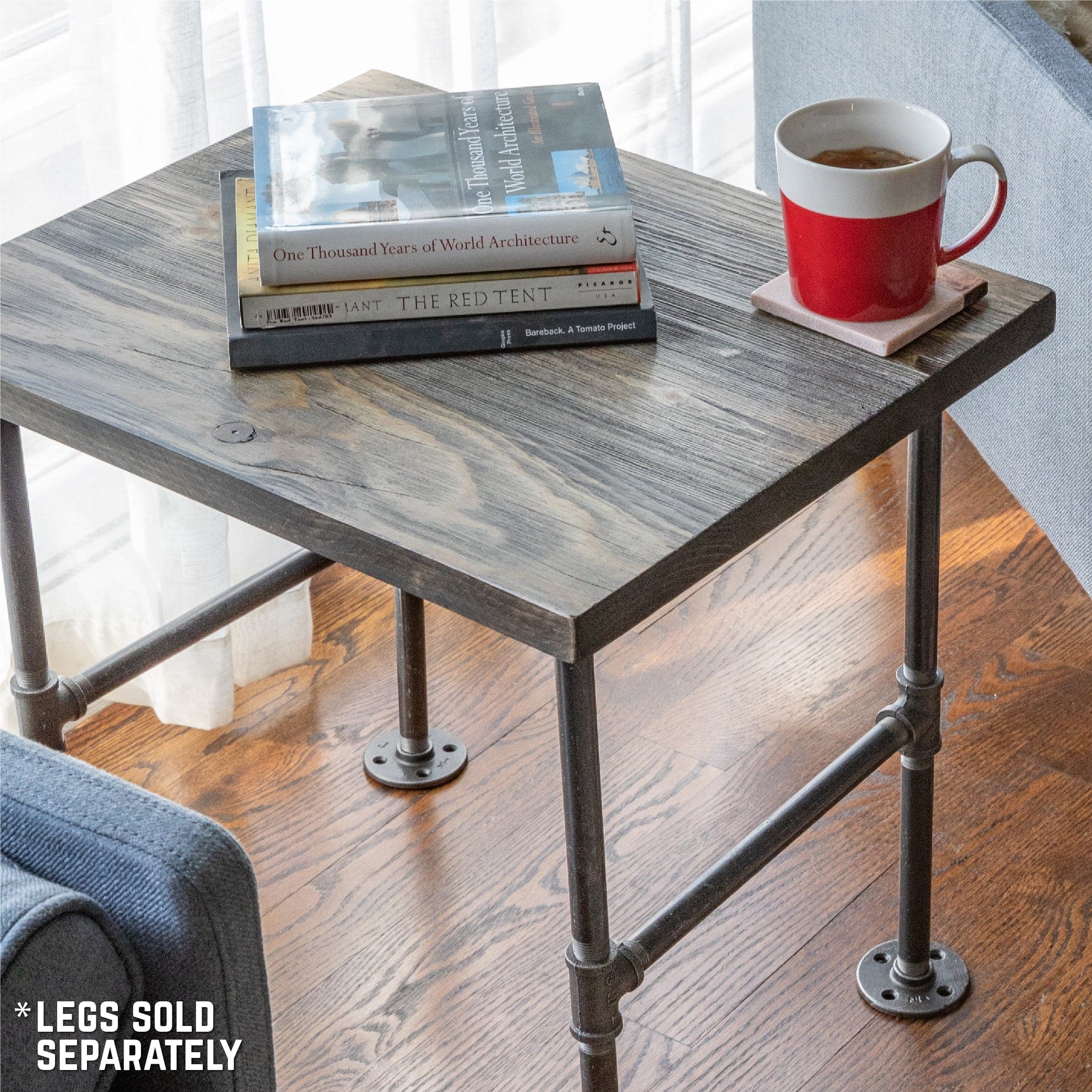 RESTORE Boulder Black Solid Wood End Tabletop