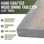 RESTORE Riverstone Grey Solid Wood Dining Tabletop