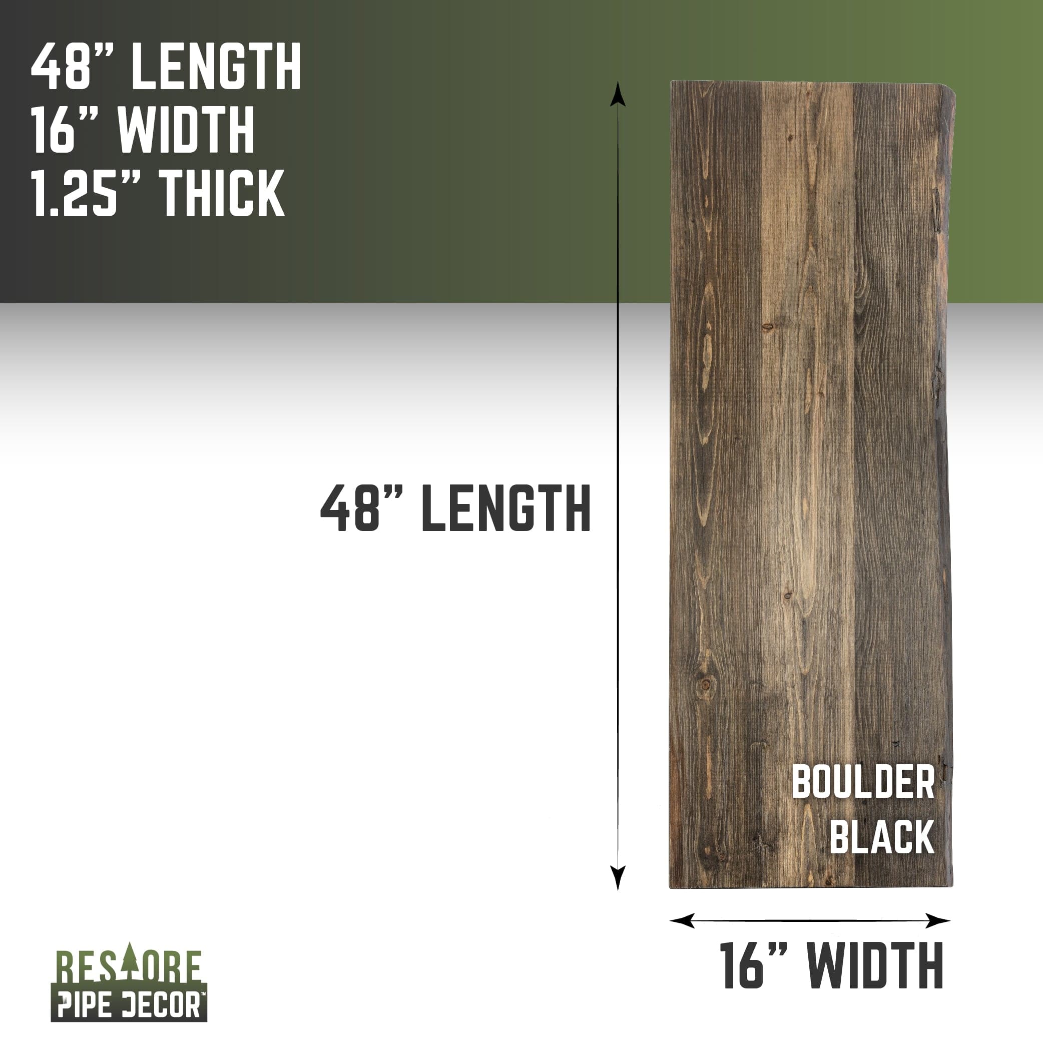 RESTORE Boulder Black Solid Live Edge Wood Console Tabletop