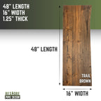 RESTORE Trail Brown Solid Live Edge Wood Console Tabletop