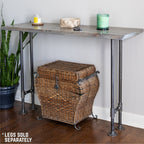 RESTORE Riverstone Grey Solid Live Edge Wood Console Tabletop