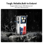 OLIGHT OCLIPPROSTARS Oclip Pro Clip on Flashlight with Floodlight Spotlight and Red Light - Stars & Stripes Edition