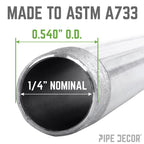 1/4 in. x 10 in. Galvanized Pipe