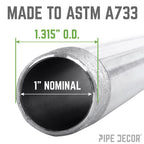 1 in. x 12 in. Galvanized Steel Nipple
