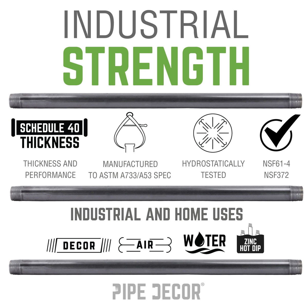1 1/2 in. x 18 in. Galvanized Pipe