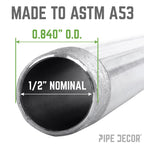 1/2 in. x 18 in. Galvanized Steel Pipe