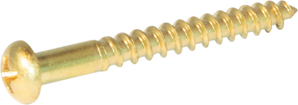 2 x 3/8 Phillips Round Wood Screw Brass