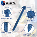 200Pcs Hex Multi-Drive Concrete Masonry Screws – Blue Tapcon-Style Tapscrews