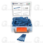 200pcs Concrete Screws Masonry Brick Tapscrews Hex Multi Drive Head Blue Tapcon