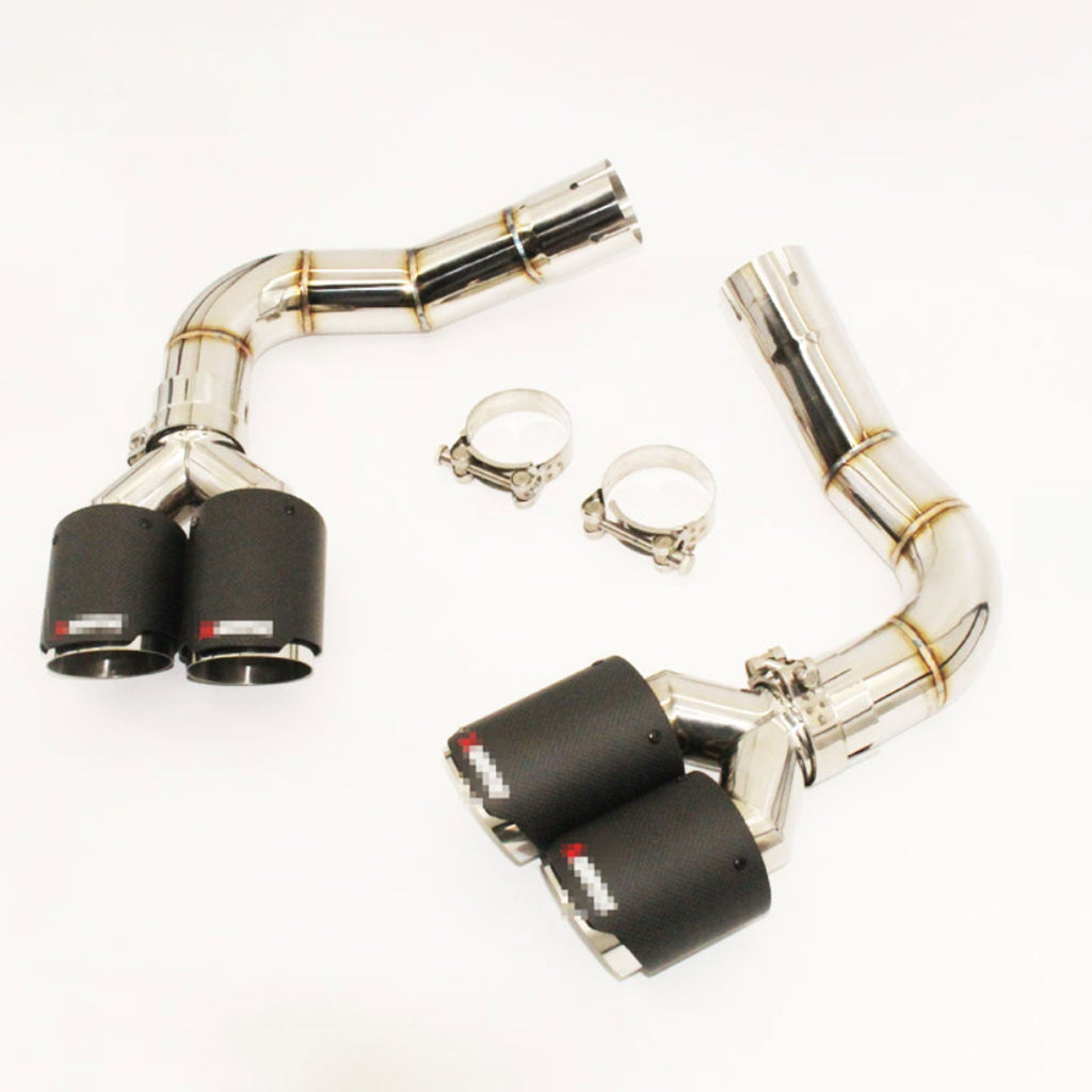 T304 Stainless Exhaust Muffler with Carbon Fiber Tips for Audi Q8 4M 2.0T 3.0T