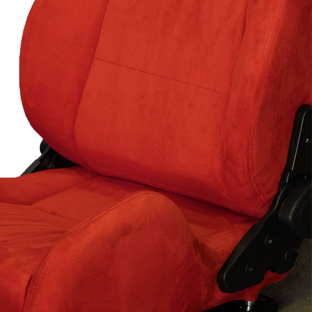 Inferno Red Universal Adjustable Black Luxury Racing SR3 Style Alcantara Seat