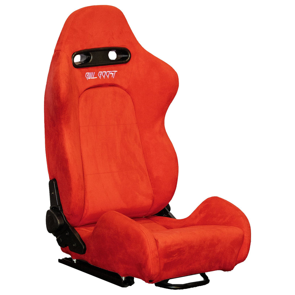 Inferno Red Universal Adjustable Black Luxury Racing SR3 Style Alcantara Seat